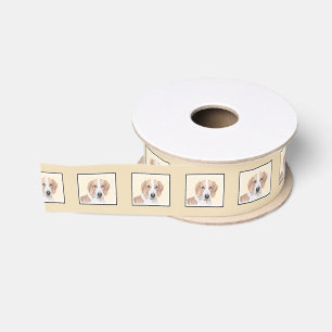 American Foxhound Painting - Cute Original Dog Art Grosgrain Ribbon