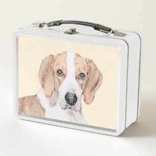 American Foxhound Painting - Cute Original Dog Art Metal Lunch Box