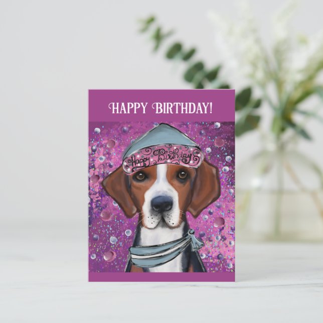 American Foxhound  Postcard (Standing Front)