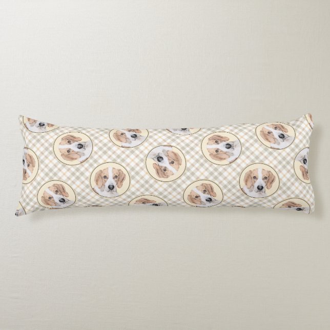 American Foxhound Red Walker Cute Painting Dog Art Body Cushion (Front)