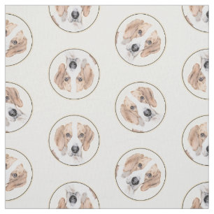 American Foxhound Red Walker Cute Painting Dog Art Fabric