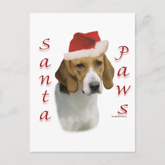 American Foxhound Santa Paws Holiday Postcard (Front)