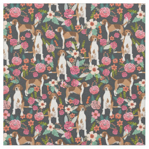 American Foxhound vintage florals black Fabric