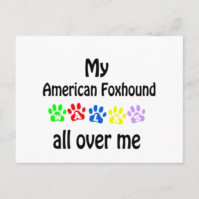 American Foxhound Walks Design Postcard (Front)