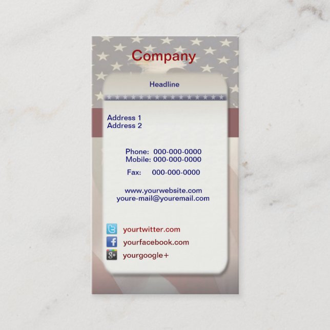 American Freedom Business Card (Front)