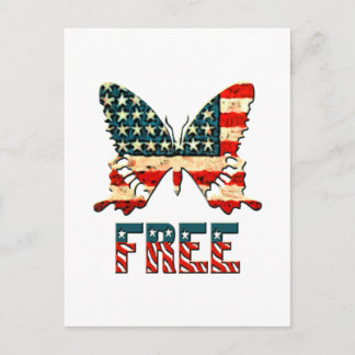 American Freedom Butterfly Postcard