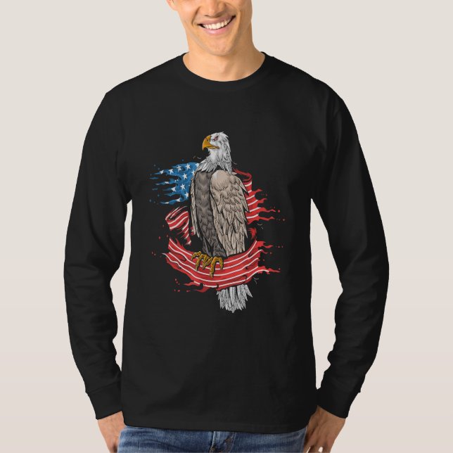 american freedom eagle cross flag military army T-Shirt (Front)