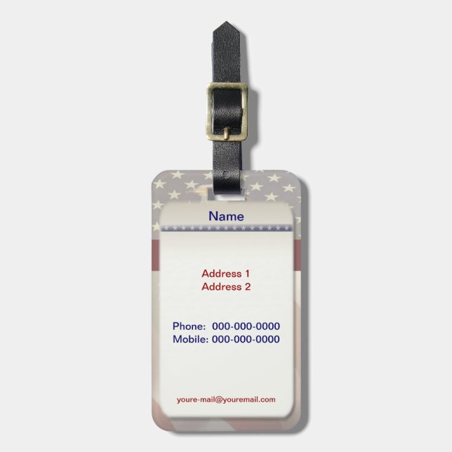 American Freedom Luggage Tag (Front Vertical)