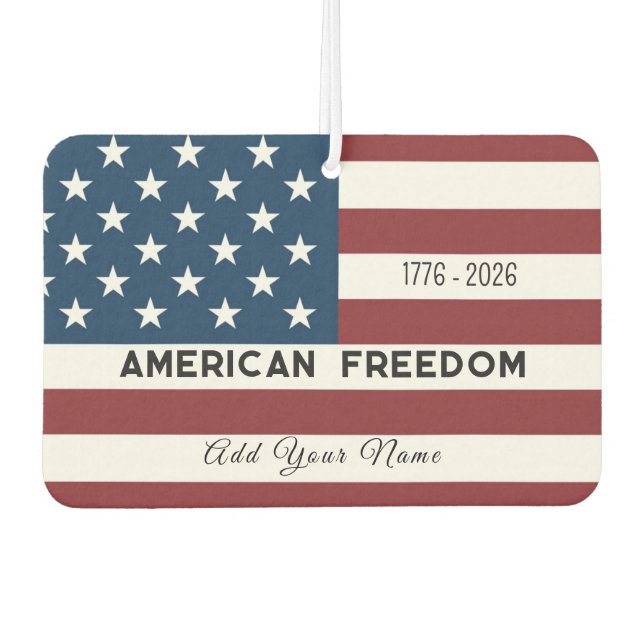 American Freedom Personalized Name Car Air Freshener (Front)