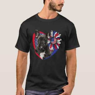 American French Bulldog Dog Heart 4th Of July USA  T-Shirt