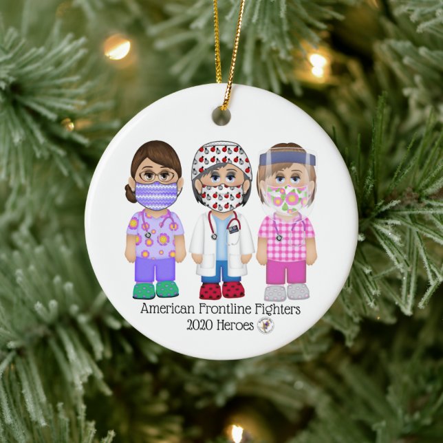 American Frontline Fighters Women Ceramic Tree Decoration (Tree)