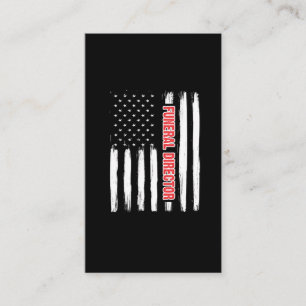 American Funeral Director Proud Mortician US Flag Business Card