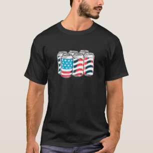 AmeriCan Funny 4th of July Beer Patriotic USA Flag T-Shirt