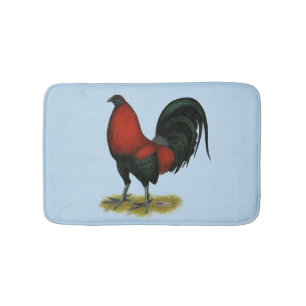 American Game BB Black Red Rooster Bath Mat