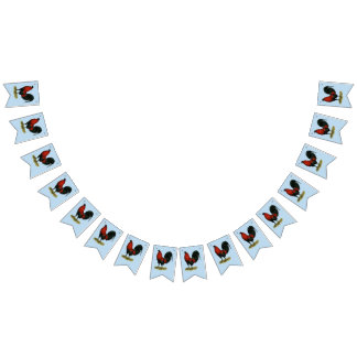 American Game BB Black Red Rooster Bunting
