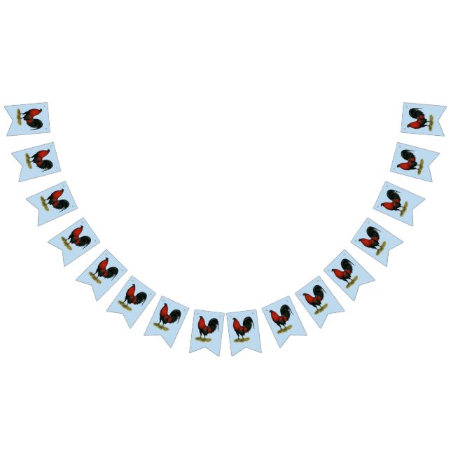 American Game BB Black Red Rooster Bunting (All)