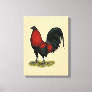 American Game BB Black Red Rooster Canvas Print