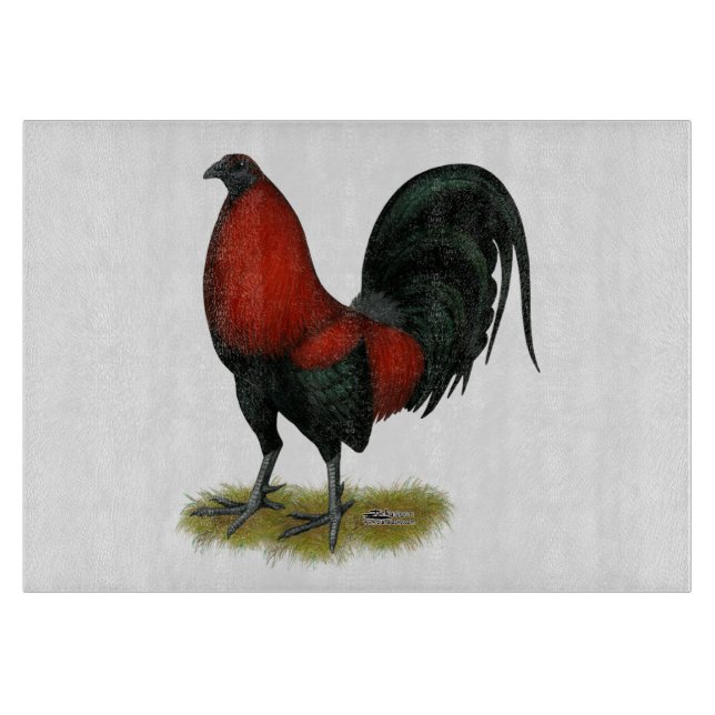American Game BB Black Red Rooster Cutting Board (Front)