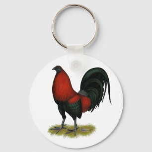 American Game BB Black Red Rooster Key Ring