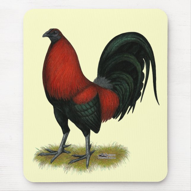 American Game BB Black Red Rooster Mouse Pad (Front)