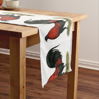 American Game BB Black Red Rooster Short Table Runner