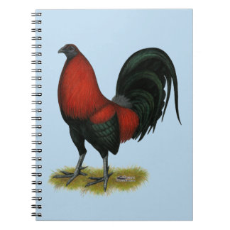 American Game BB Black Red Rooster Spiral Notebook