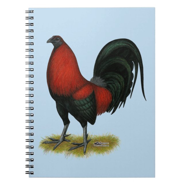 American Game BB Black Red Rooster Spiral Notebook (Front)