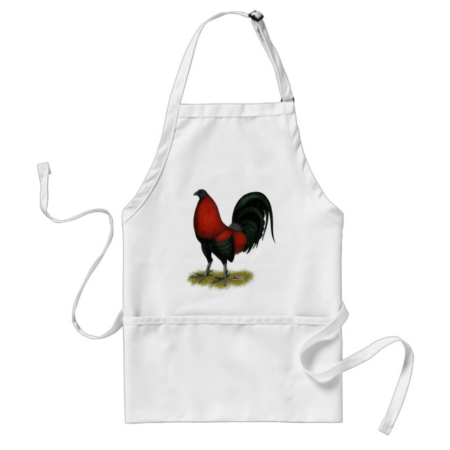 American Game BB Black Red Rooster Standard Apron (Front)