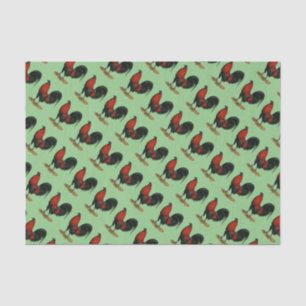 American Game BB Black Red Rooster Tissue Paper