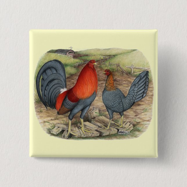 American Game Blue Reds 15 Cm Square Badge (Front)