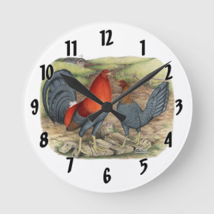 American Game Blue Reds Round Clock