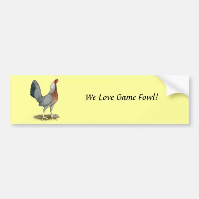 American Game Hen Silver Blue Bumper Sticker (Front)