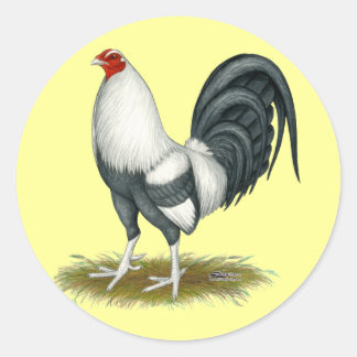 American Game Silver Blue Gamecock Classic Round Sticker