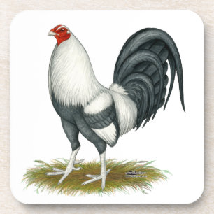 American Game Silver Blue Gamecock Coaster