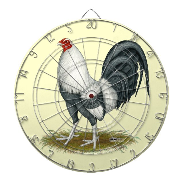 American Game Silver Blue Gamecock Dartboard (Front)