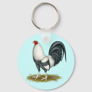 American Game Silver Blue Gamecock Key Ring