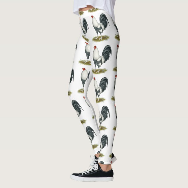 American Game Silver Blue Gamecock Leggings (Left)