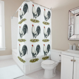 American Game Silver Blue Gamecock Shower Curtain