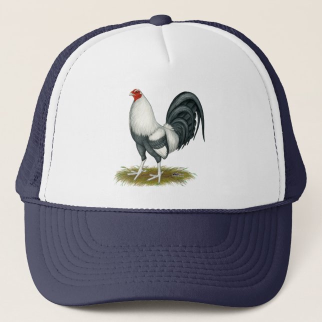 American Game Silver Blue Gamecock Trucker Hat (Front)