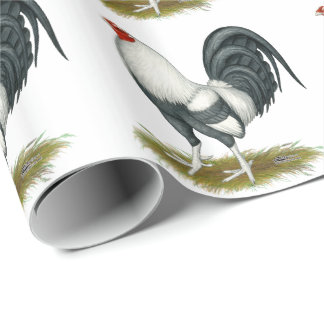 American Game Silver Blue Gamecock Wrapping Paper