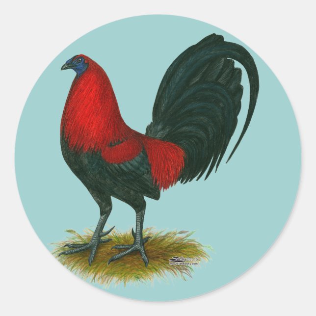 American Gamecock:  Brown Red Classic Round Sticker (Front)