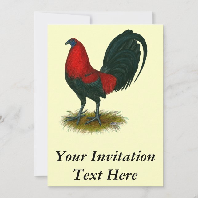 American Gamecock:  Brown Red Invitation (Front)