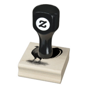 American Gamecock:  Brown Red Rubber Stamp
