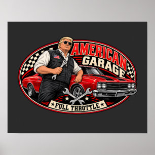 American Garage Full Throttle Landscape Poster
