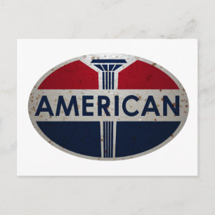 American Gas Station viontage sign rusted version Postcard