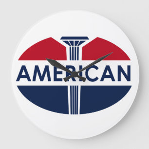 American Gasoline vintage gas station sign clock