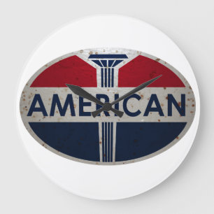 American Gasoline vintage gas station sign clock