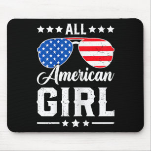 American Girl 4th Of July Funny Patriotic Usa Matc Mouse Pad