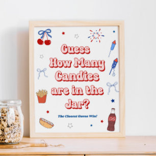 American Girl Baby Shower Guess How Many Candies  Poster