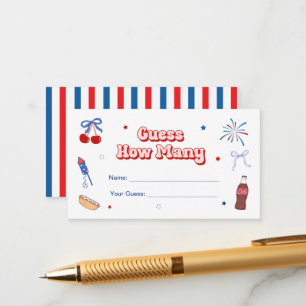 American Girl Baby Shower Guess How Many Game  Enclosure Card